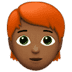 🧑🏾‍🦰 person: medium-dark skin tone, red hair display on Apple